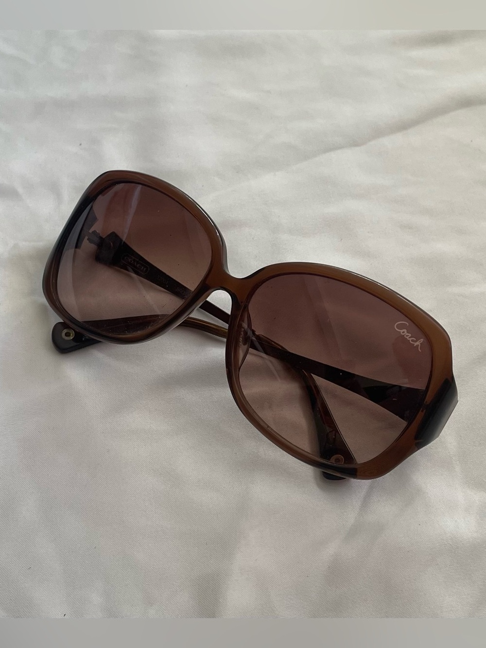Coach S2004 Brown Oversized Sunglasses Tortoise Signature C Y2K